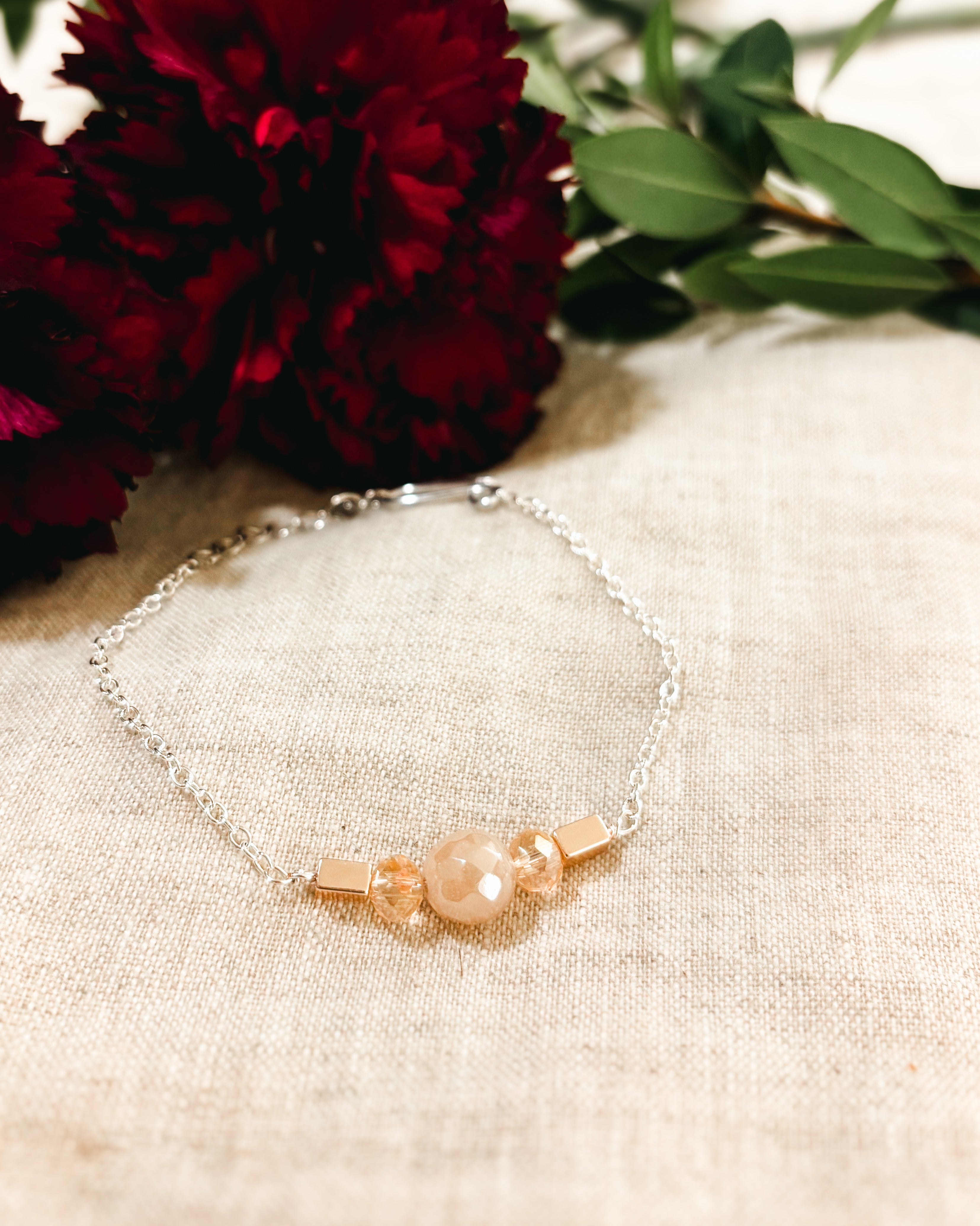 Delicate Bracelet - Rose Gold and Pink Aventurine
