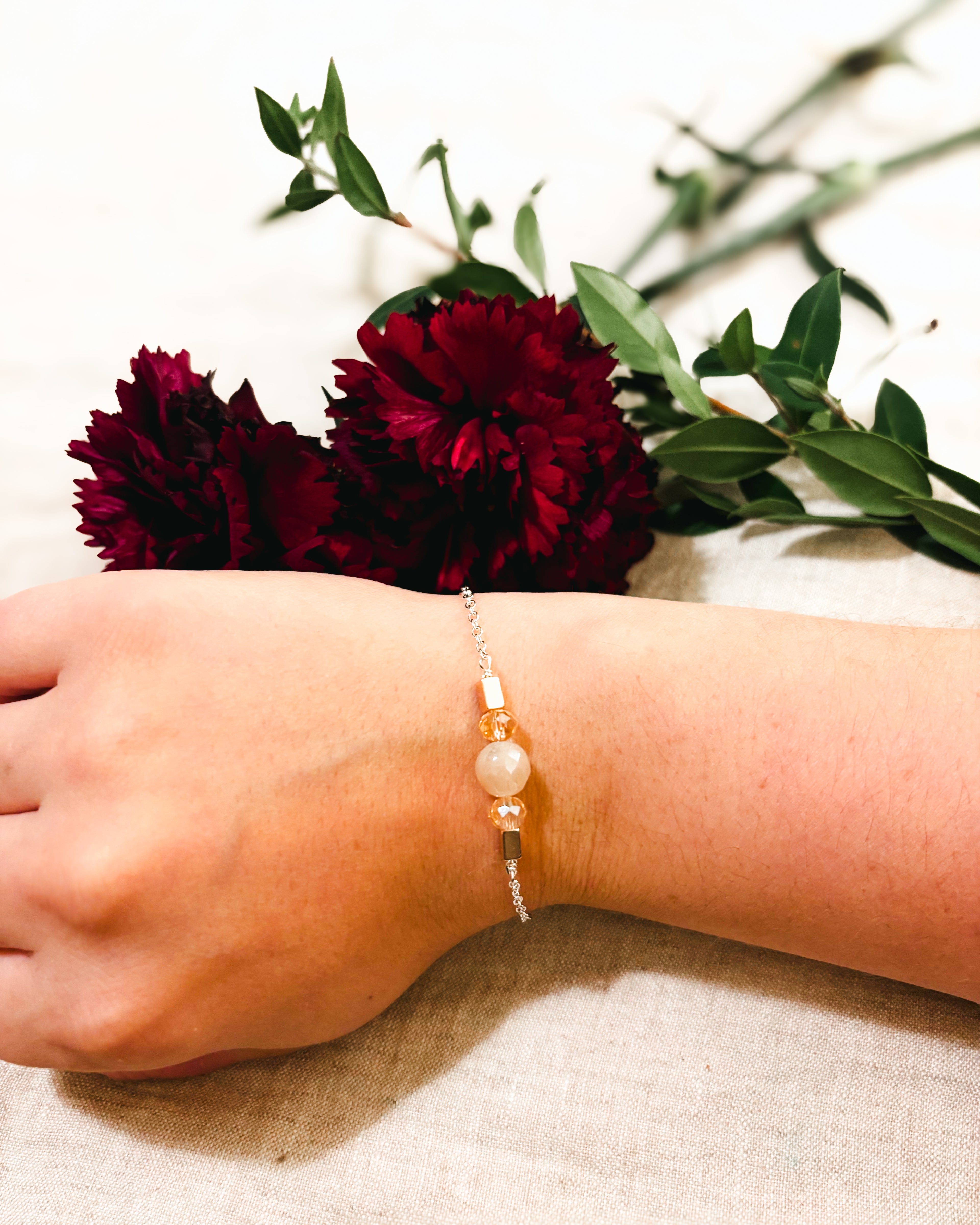 Delicate Bracelet - Rose Gold and Pink Aventurine
