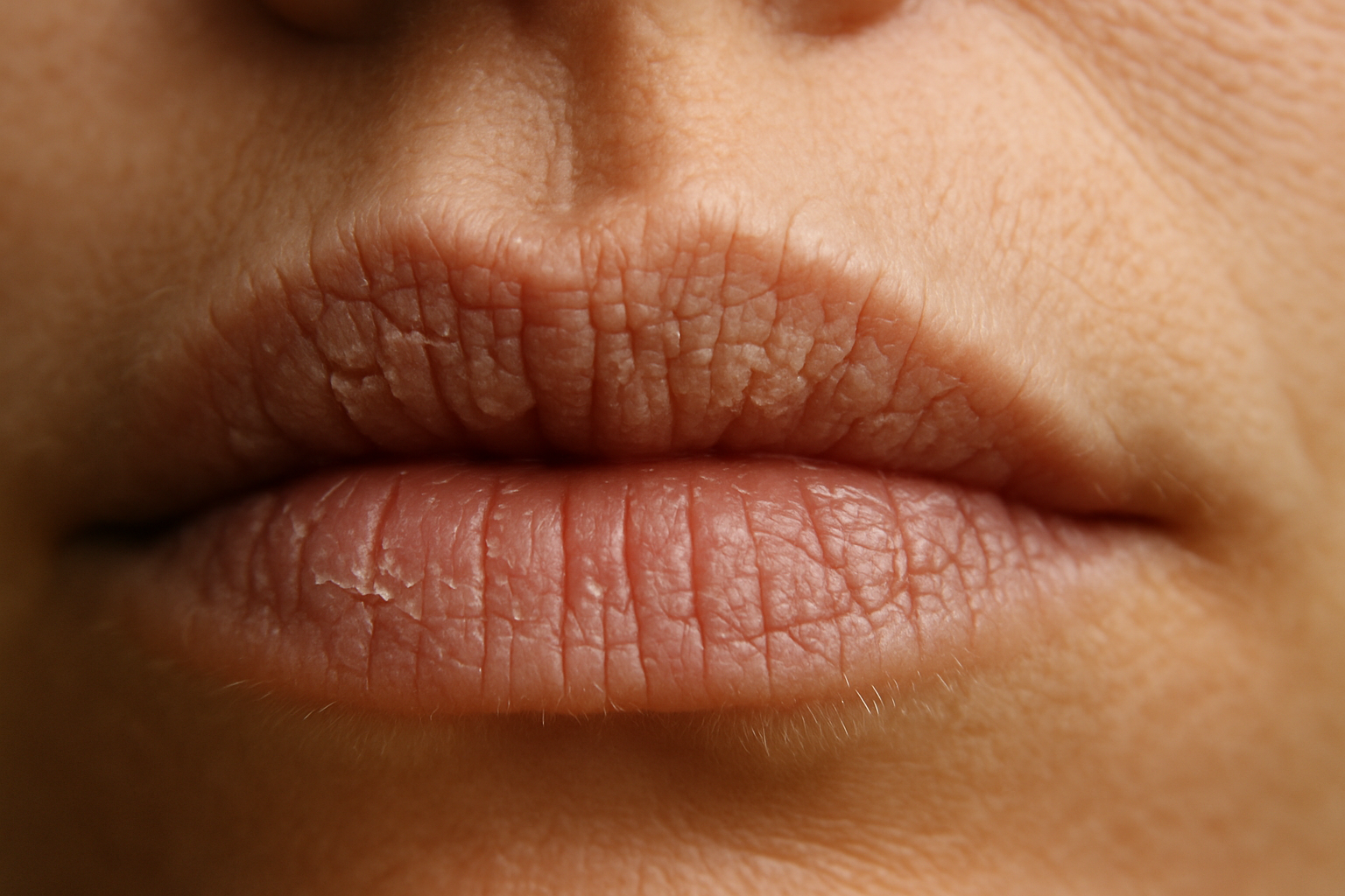 photo of a woman's cracked lips