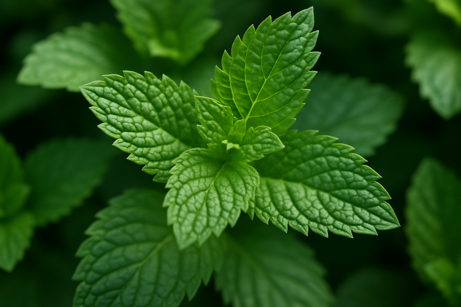 photo of peppermint plant leaves
