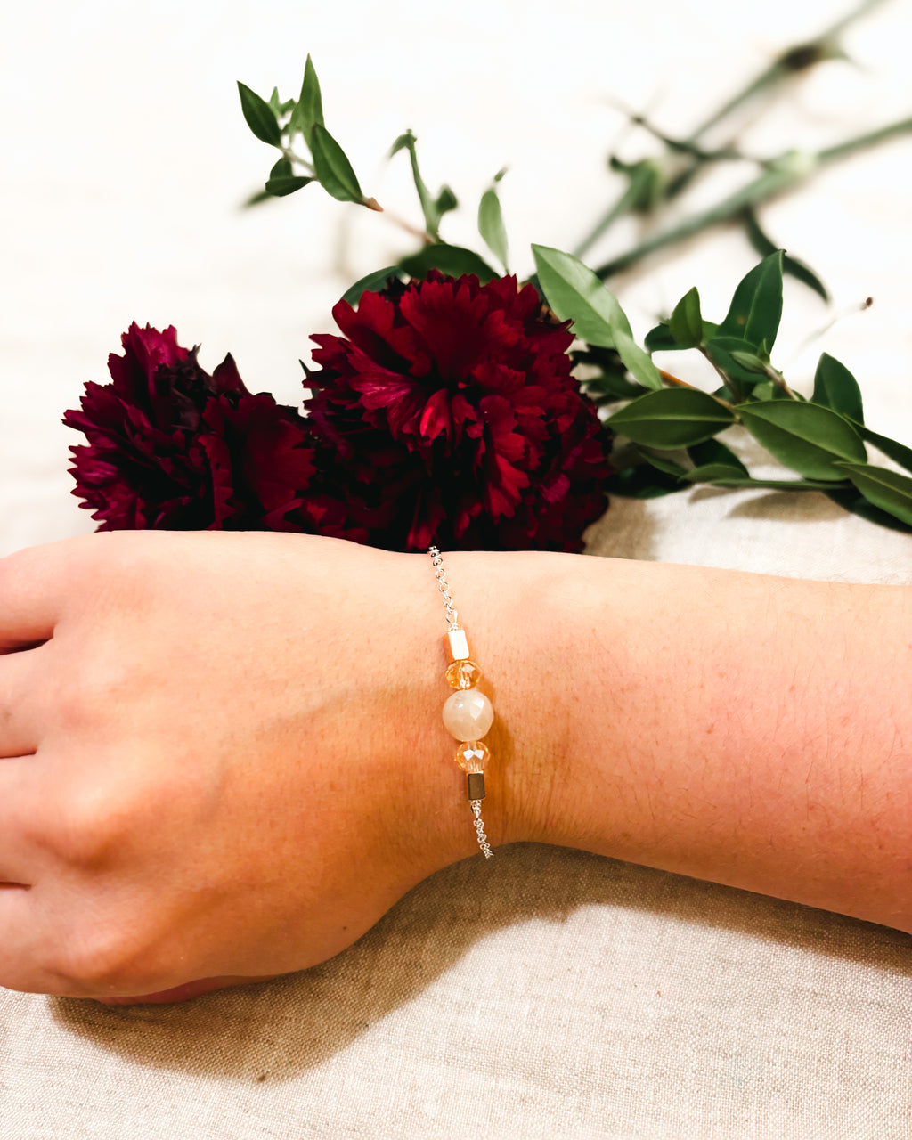 Delicate Bracelet - Rose Gold and Pink Aventurine
