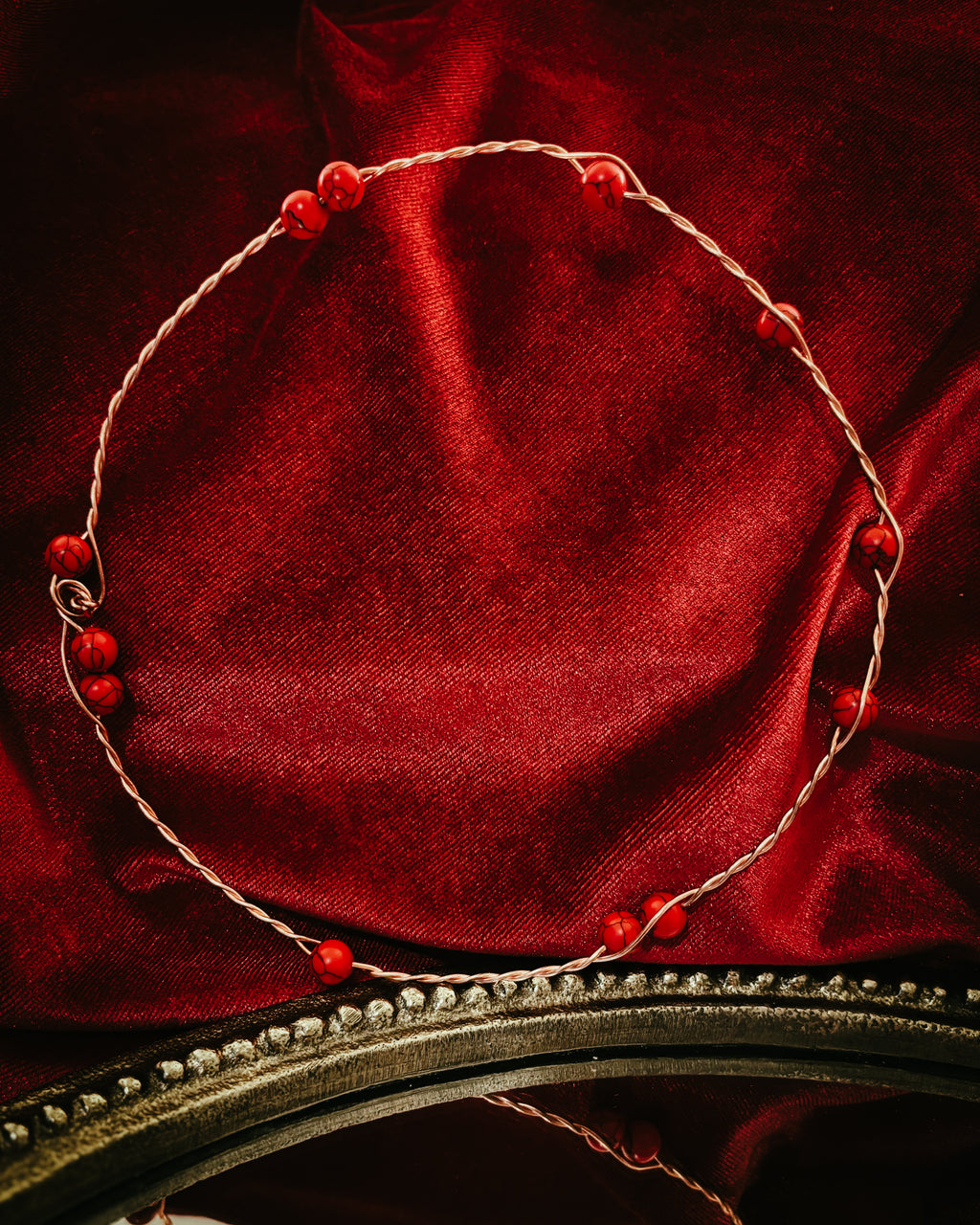 Holly Circlette - Red Turquoise and Copper - Standard Weight