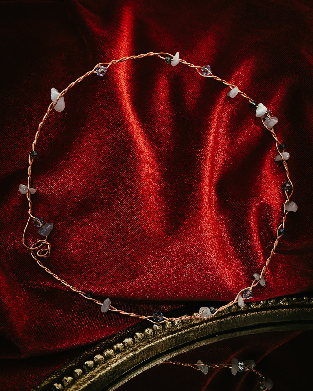 Glacier Circlette - Aquamarine, Czech Crystal, Glass and Copper - Standard Weight