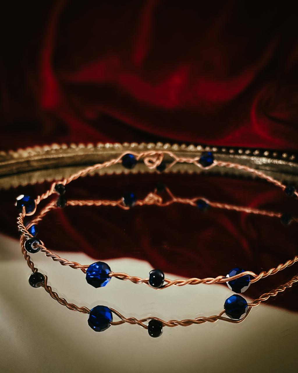Royal Blue Circlette - Glass, Ceramic and Copper - Noble Weight