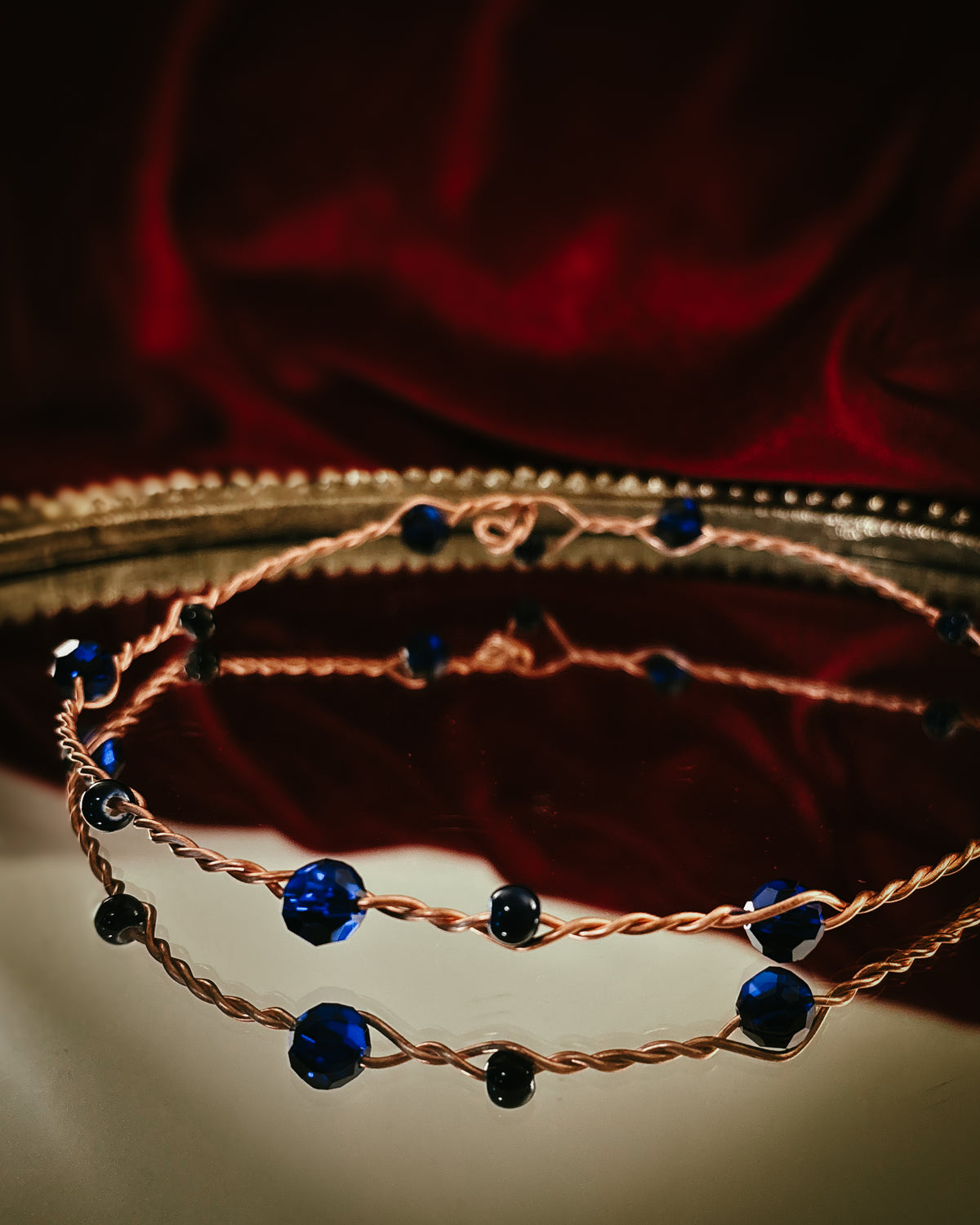 Royal Blue Circlette - Glass, Ceramic and Copper - Noble Weight